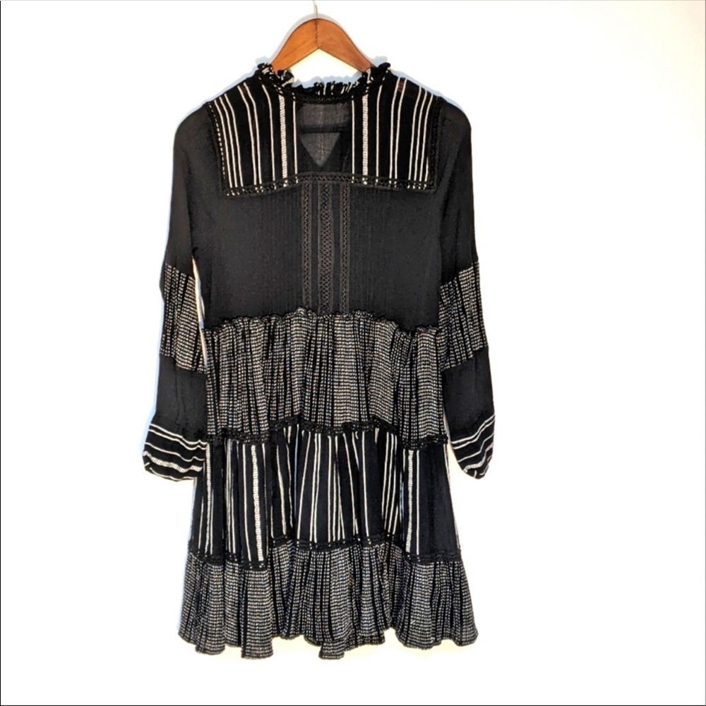 Zara Black and White Tiered Dress